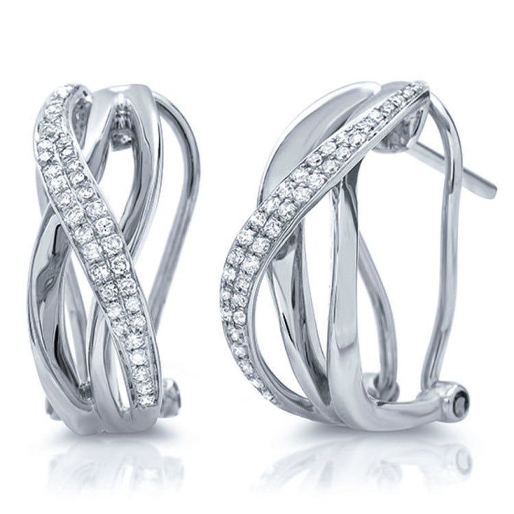 0.27ct 14k White Gold Diamond Bridge Earring