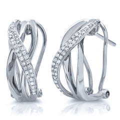 0.27ct 14k White Gold Diamond Bridge Earring
