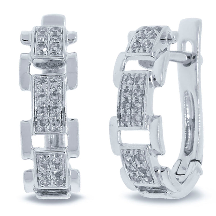 0.19ct 14k White Gold Diamond Link Earring