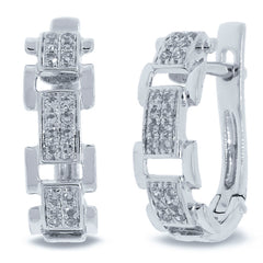 0.19ct 14k White Gold Diamond Link Earring