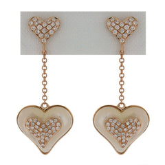 0.45ct 14k Rose Gold Diamond & Mother Of Pearl Heart Earring