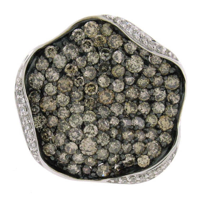 2.13ct 14k White Gold White & Champagne Diamond Ring