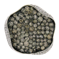 2.13ct 14k White Gold White & Champagne Diamond Ring