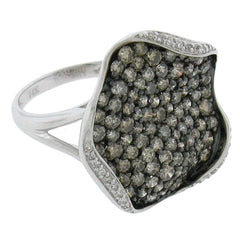2.13ct 14k White Gold White & Champagne Diamond Ring