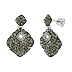 1.81ct 14k White Gold White & Champagne Diamond Earring