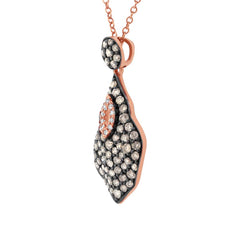 0.93ct 14k Rose Gold White & Champagne Diamond Pendant