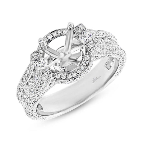1.80ct 18k White Gold Diamond Semi-mount Ring Size 7