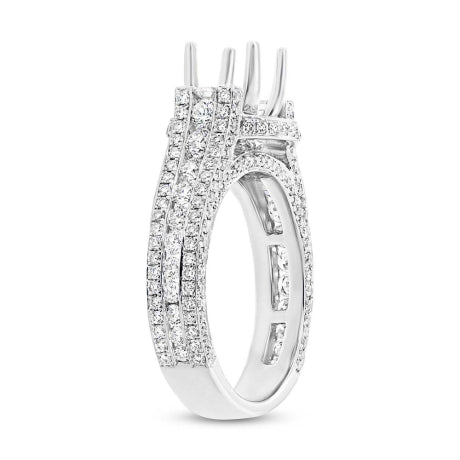 1.80ct 18k White Gold Diamond Semi-mount Ring Size 7