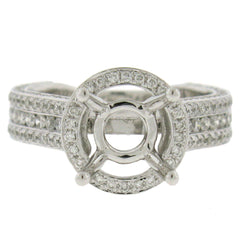 1.60ct 18k White Gold Diamond Semi-mount Ring Size 7
