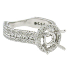 1.60ct 18k White Gold Diamond Semi-mount Ring Size 7