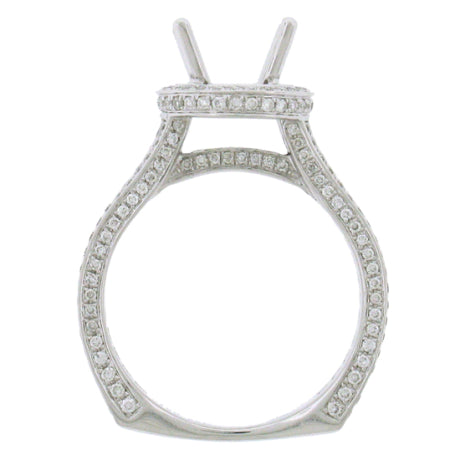 1.60ct 18k White Gold Diamond Semi-mount Ring Size 7