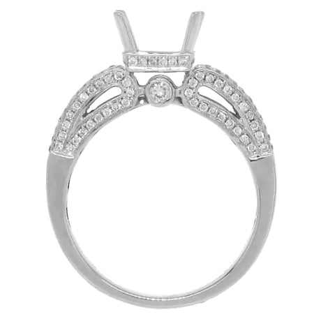0.90ct 18k White Gold Diamond Semi-mount Ring Size 7