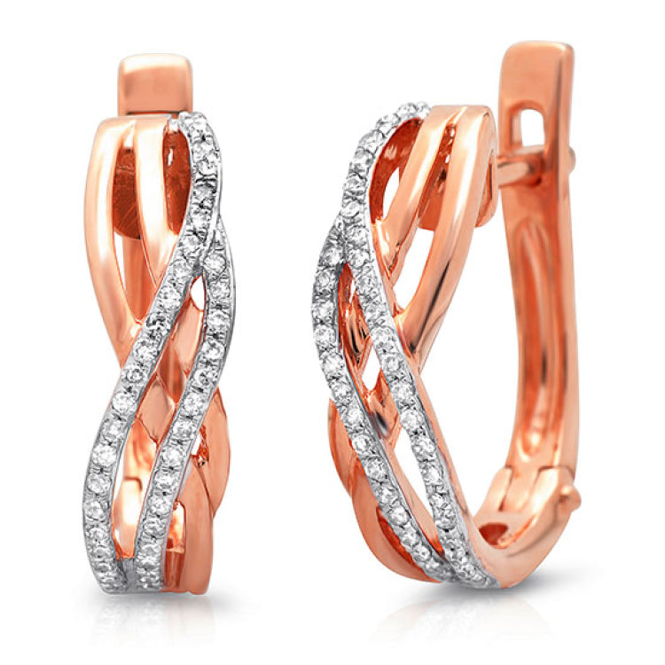 0.18ct 14k Rose Gold Diamond Earring