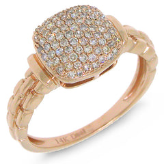 0.35ct 14k Rose Gold Diamond Pave Lady's Ring