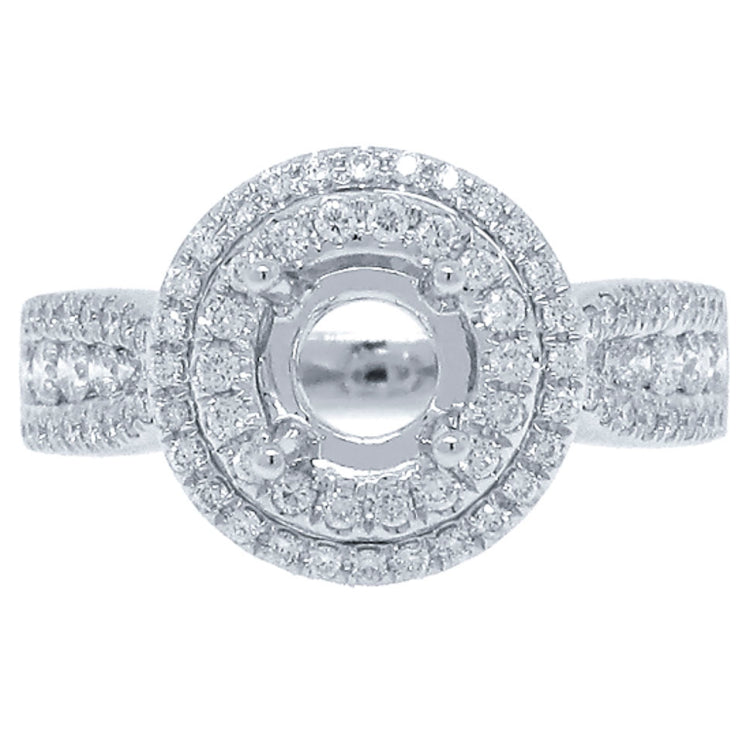 0.57ct 14k White Gold Diamond Semi-mount Ring
