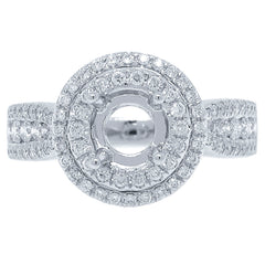 0.57ct 14k White Gold Diamond Semi-mount Ring