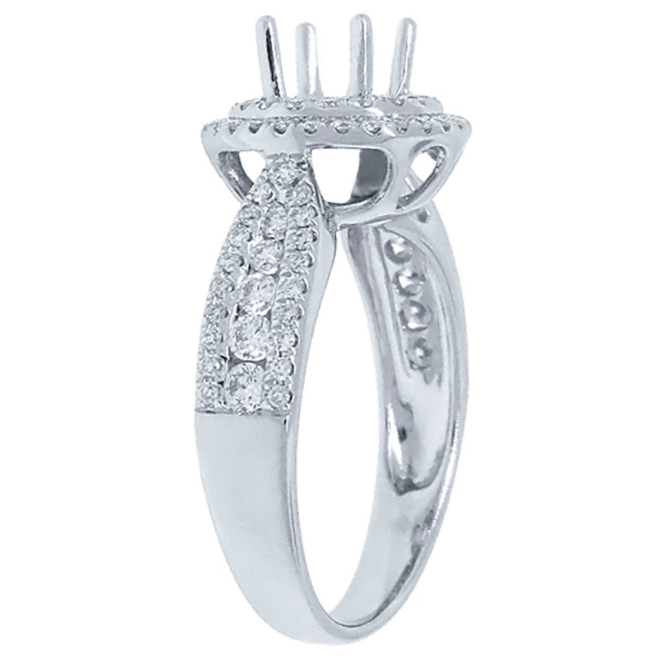 0.57ct 14k White Gold Diamond Semi-mount Ring