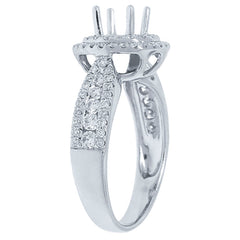 0.57ct 14k White Gold Diamond Semi-mount Ring
