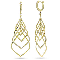 1.31ct 14k Yellow Gold Diamond Earring