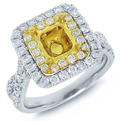 0.98ct 18k Two-tone Gold Diamond Semi-mount Ring
