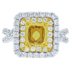 0.98ct 18k Two-tone Gold Diamond Semi-mount Ring