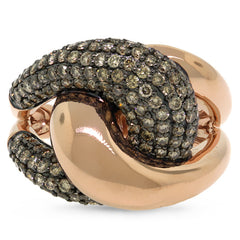 1.56ct 14k Rose Gold Champagne Diamond Link Ring