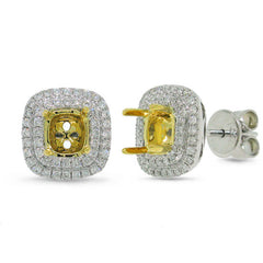 0.33ct 18k Two-tone Gold Diamond Semi-mount Earring