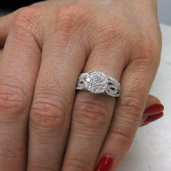1.04ct 14k White Gold Diamond Wedding Set
