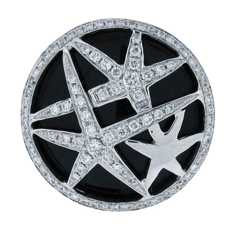 0.50ct 14k White Gold Diamond & Black Onyx Ring