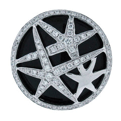 0.50ct 14k White Gold Diamond & Black Onyx Ring