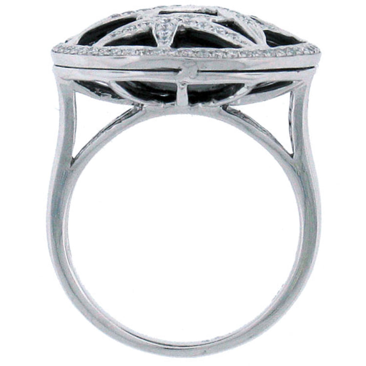 0.50ct 14k White Gold Diamond & Black Onyx Ring