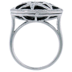 0.50ct 14k White Gold Diamond & Black Onyx Ring