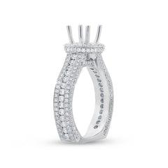 1.60ct 18k White Gold Diamond Semi-mount Ring for 1.00ct Center Size 7