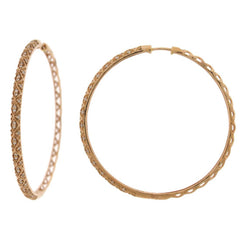 0.60ct 14k Rose Gold Diamond Hoop Earring