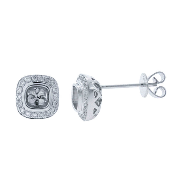 0.33ct 14k White Gold Diamond Semi-mount Earring