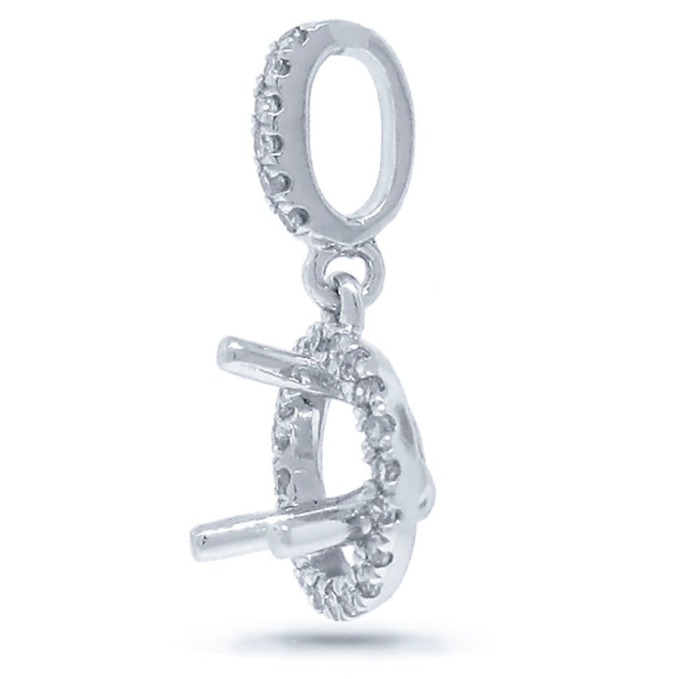 0.11ct 14k White Gold Diamond Semi-mount Pendant