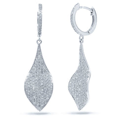 0.89ct 14k White Gold Diamond Pave Earring