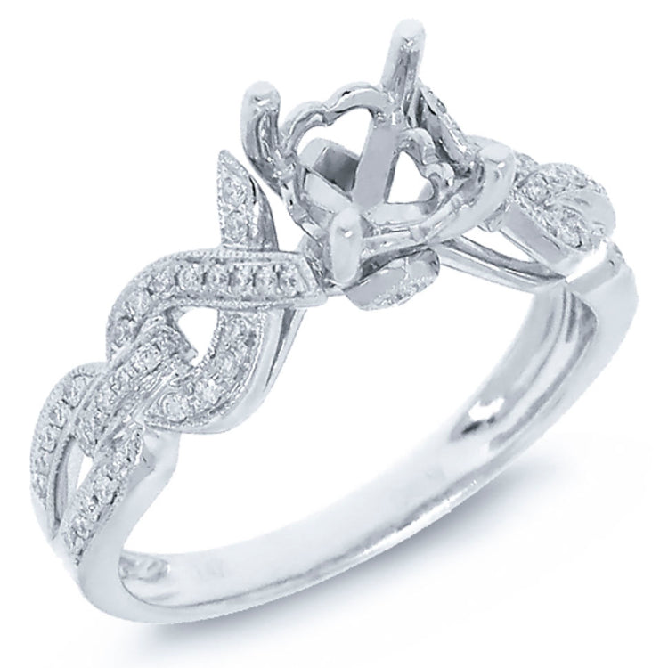 0.20ct 14k White Gold Diamond Semi-mount Ring