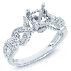 0.20ct 14k White Gold Diamond Semi-mount Ring