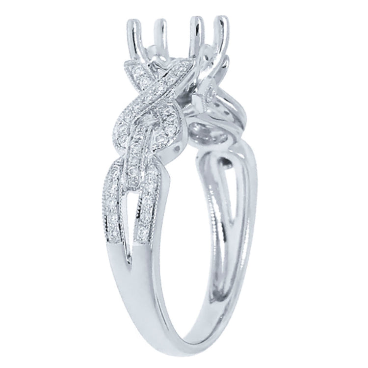 0.20ct 14k White Gold Diamond Semi-mount Ring