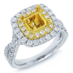 0.92ct 18k Two-tone Gold Diamond Semi-mount Ring