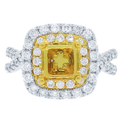 0.92ct 18k Two-tone Gold Diamond Semi-mount Ring
