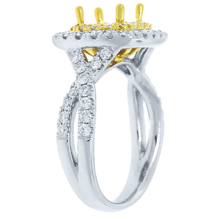 0.92ct 18k Two-tone Gold Diamond Semi-mount Ring