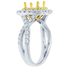 0.92ct 18k Two-tone Gold Diamond Semi-mount Ring