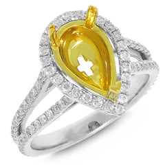 0.67ct 14k Two-tone Gold Diamond Semi-mount Ring