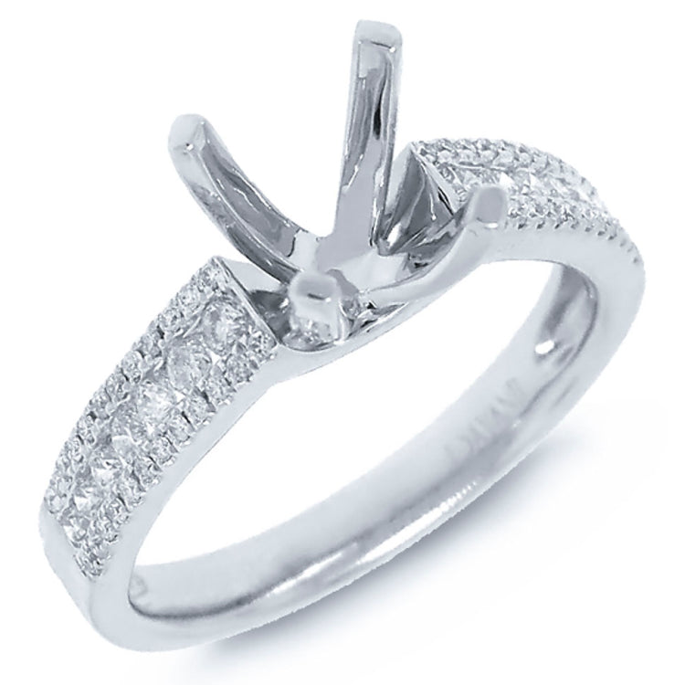 0.43ct 14k White Gold Diamond Semi-mount Ring