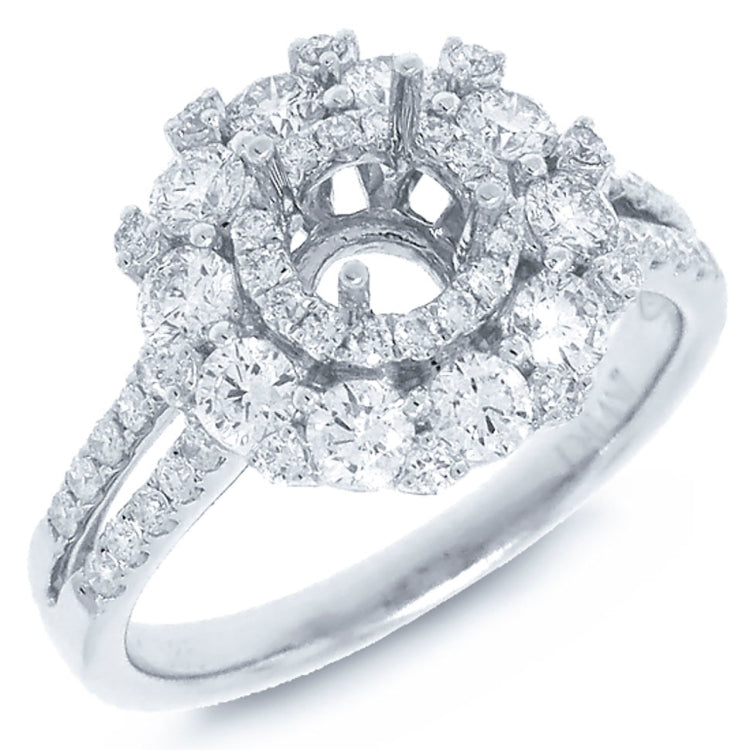 1.20ct 14k White Gold Diamond Semi-mount Ring