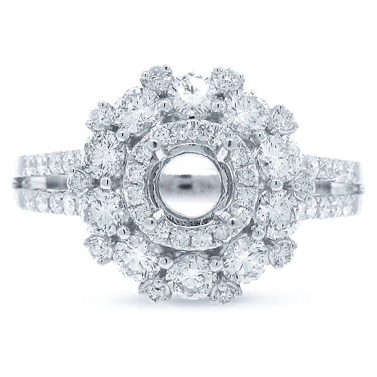 1.20ct 14k White Gold Diamond Semi-mount Ring