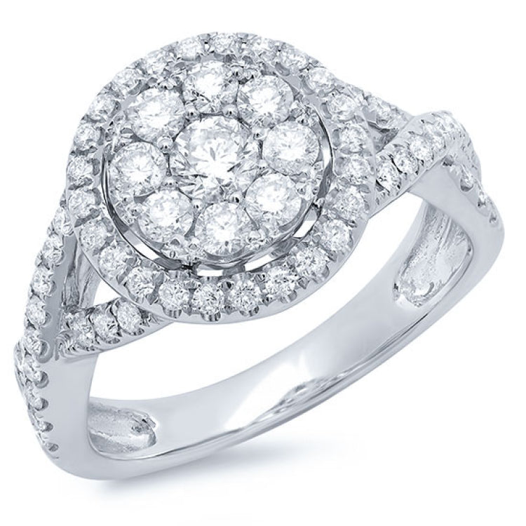 1.06ct 14k White Gold Diamond Lady's Ring