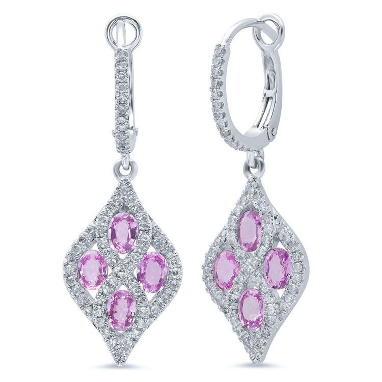 0.49ct Diamond & 1.71ct Pink Sapphire 14k White Gold